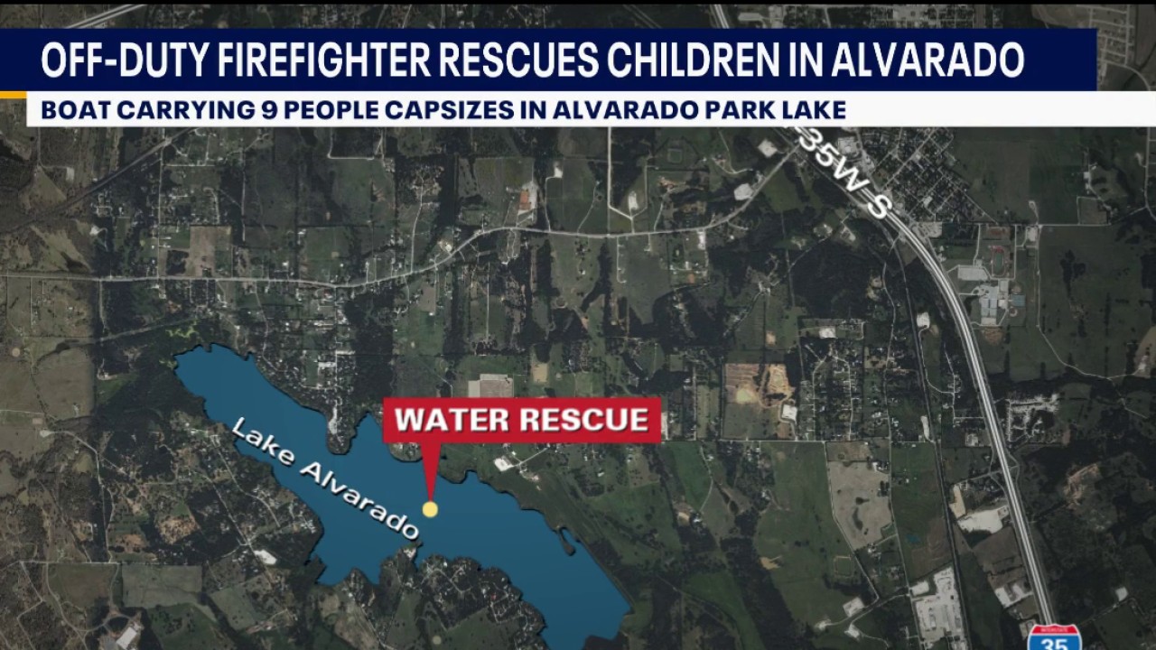 Off-duty firefighter rescues 9 people after boat capsizes in Alvarado